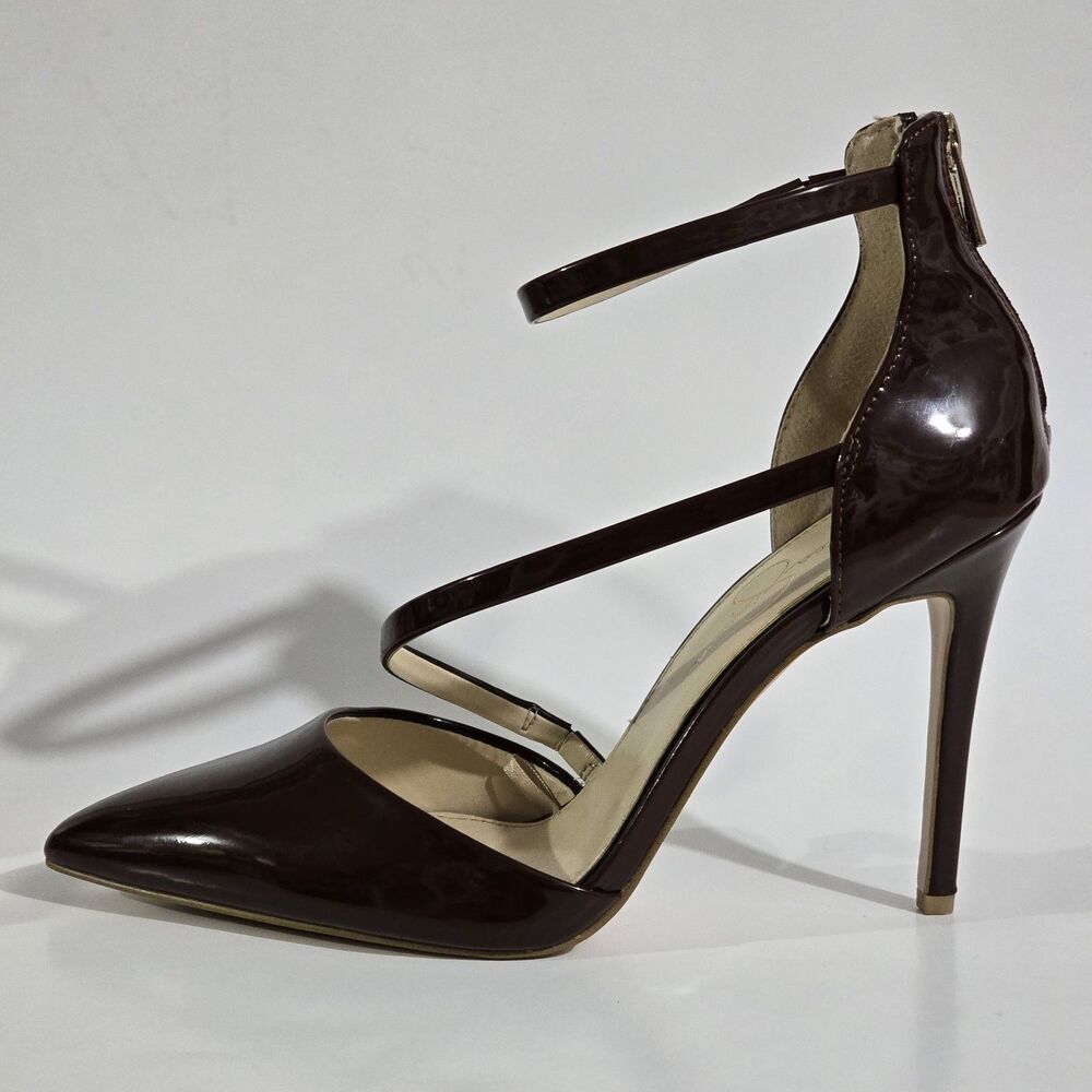 Jessica Simpson - Size 10 - High Heel - Stilleto Patent Faux Leather - Brown - Picture 7 of 10